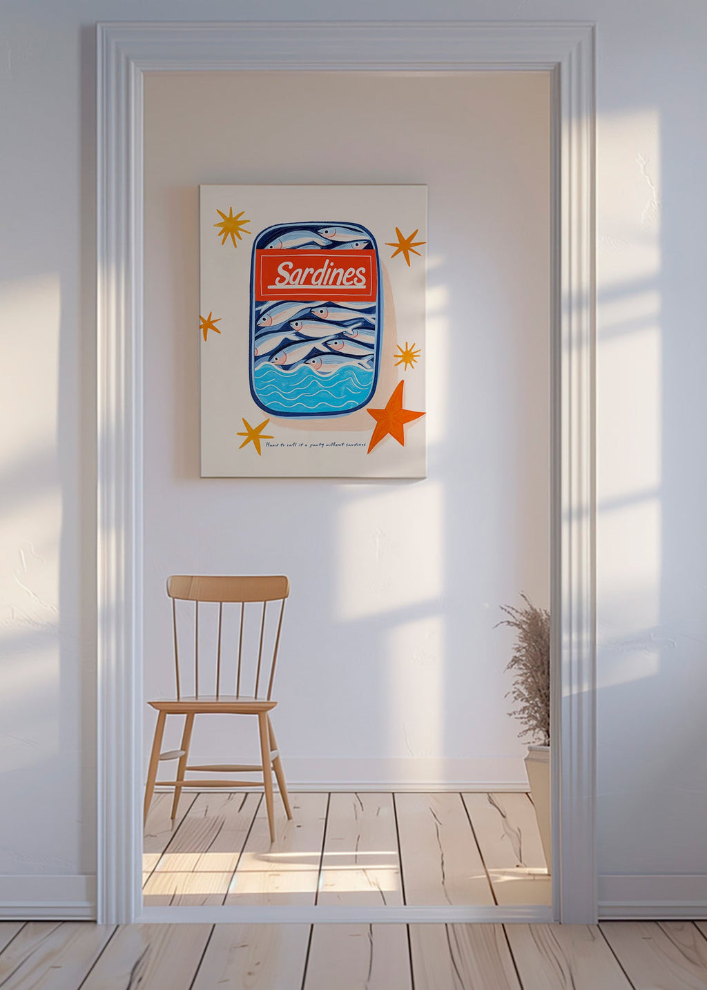Arte da cucina: lattina di sardine illustrata