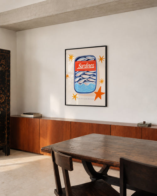 Hard to call it a party without sardines - Framed poster in an interior