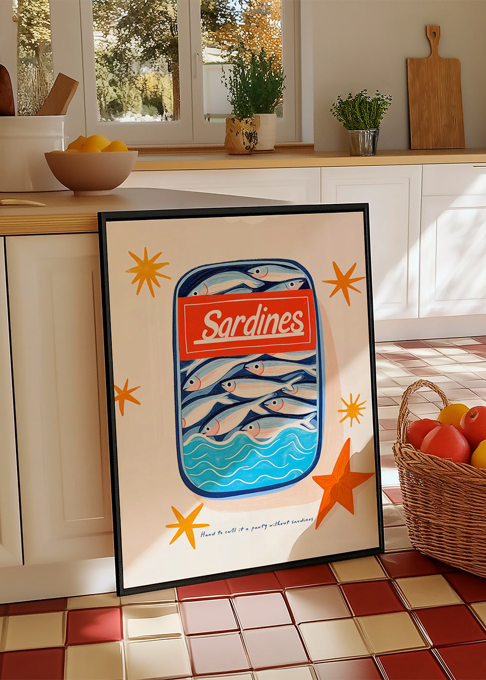 Arte da cucina: lattina di sardine illustrata