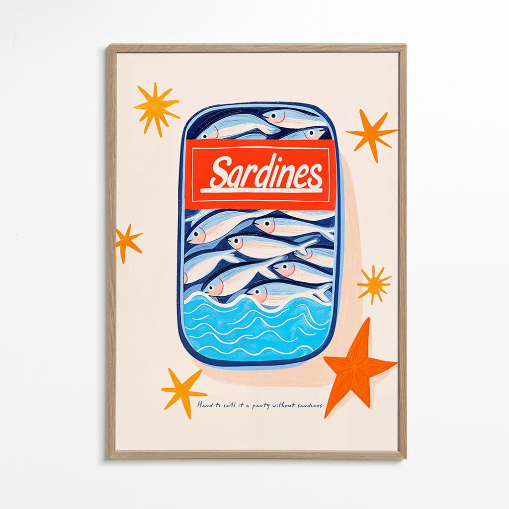 Arte da cucina: lattina di sardine illustrata