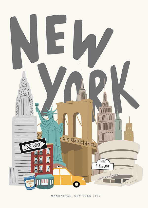 Poster di viaggio: icone di New York