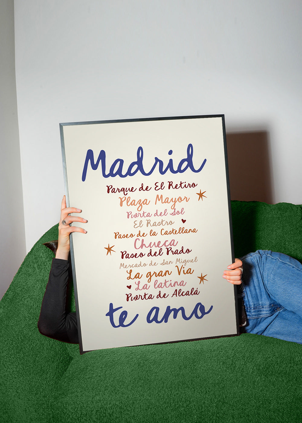 Poster di viaggio Madrid lettering distintivo