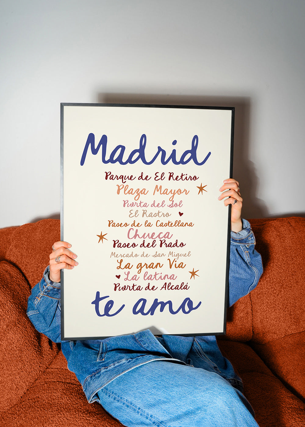Poster di viaggio Madrid lettering distintivo
