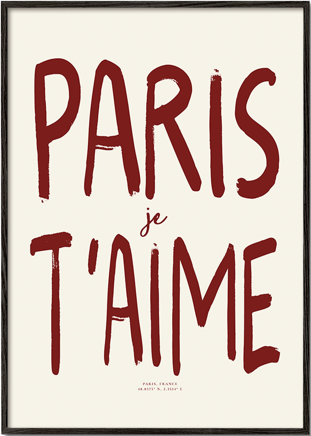 Poster di viaggio tipografico Paris je t'aime