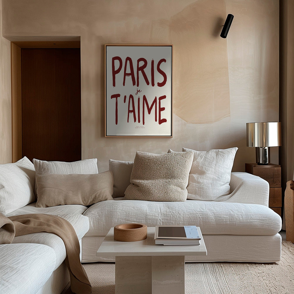 Poster di viaggio tipografico Paris je t'aime