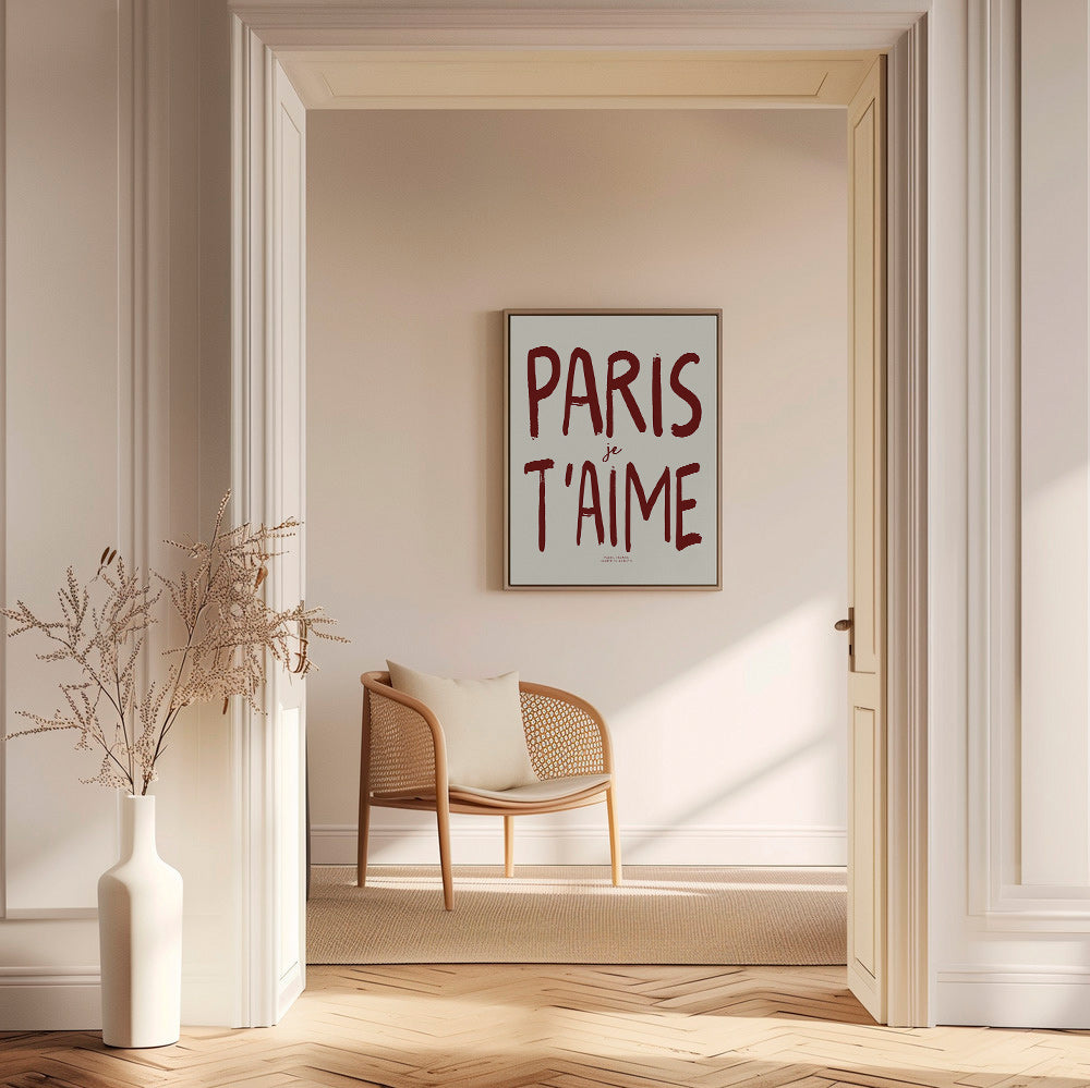 Poster di viaggio tipografico Paris je t'aime