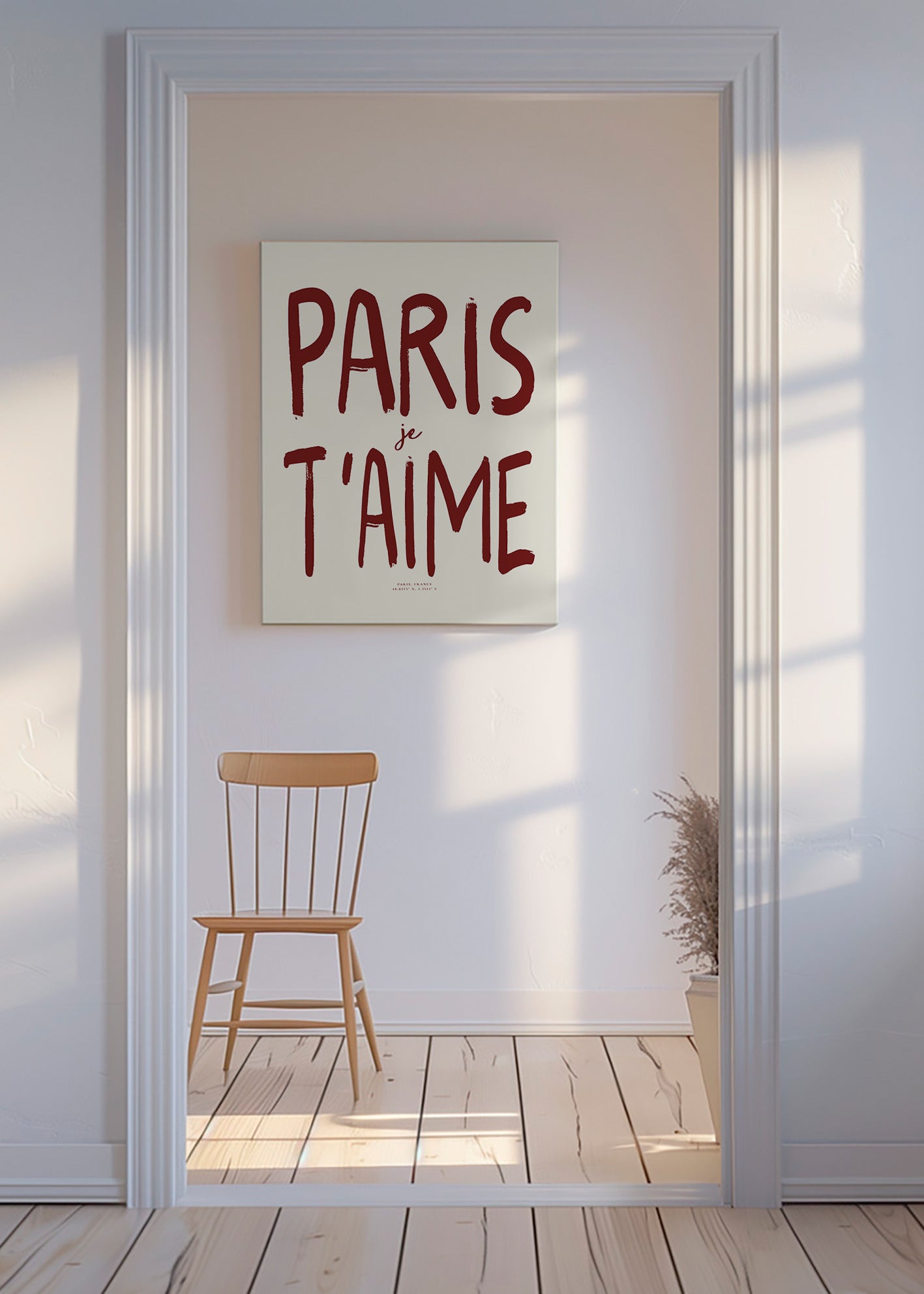 Poster di viaggio tipografico Paris je t'aime