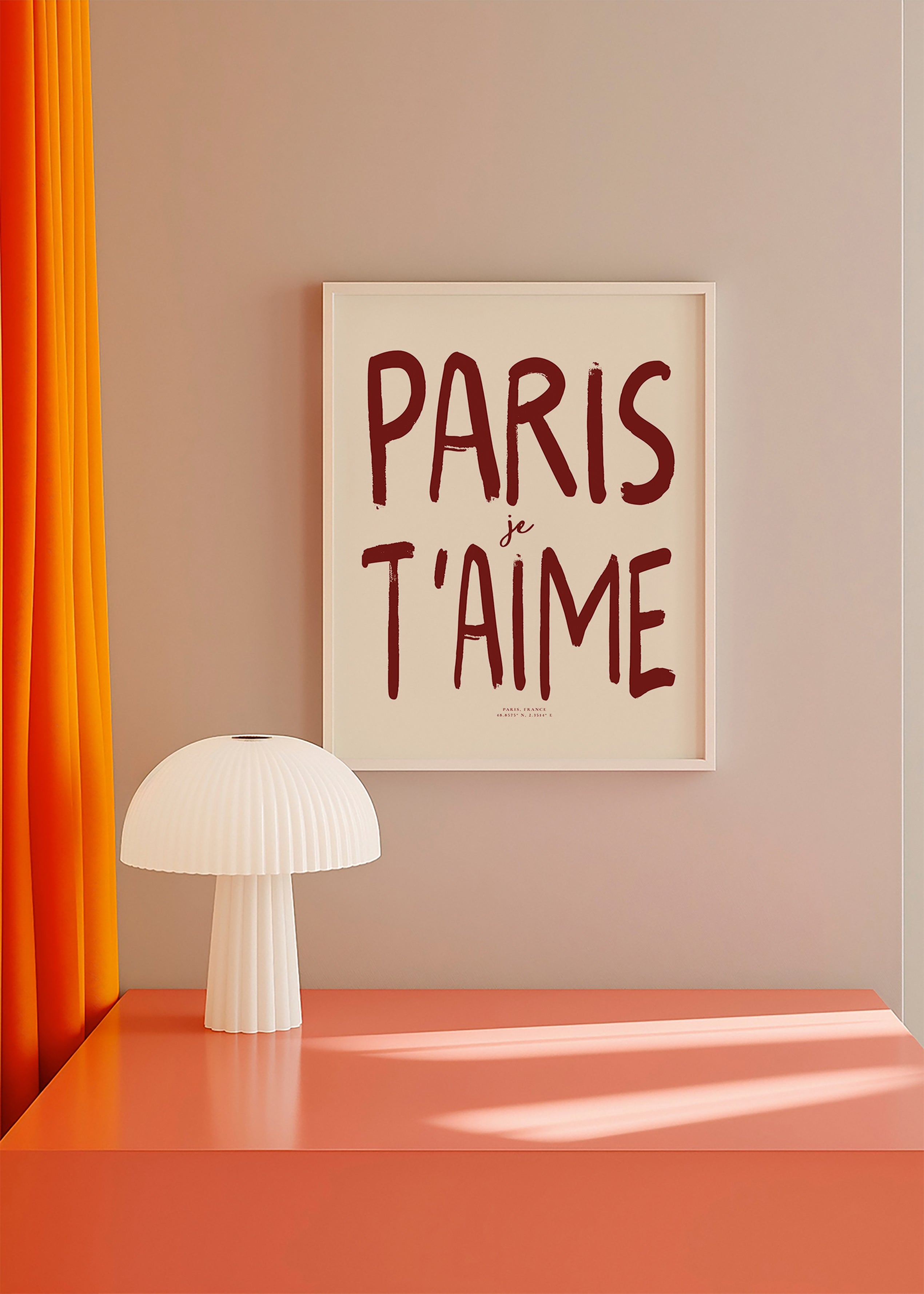 Poster di viaggio tipografico Paris je t'aime