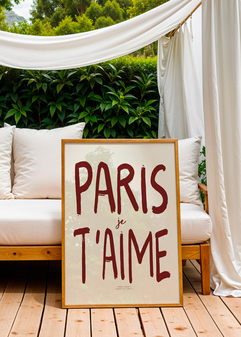 Poster di viaggio tipografico Paris je t'aime