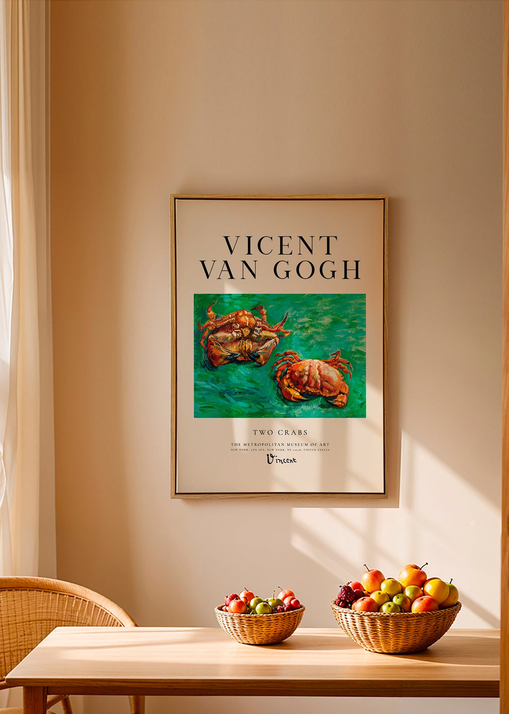 Two Crabs di Van Gogh — Granchi su sfondo verde