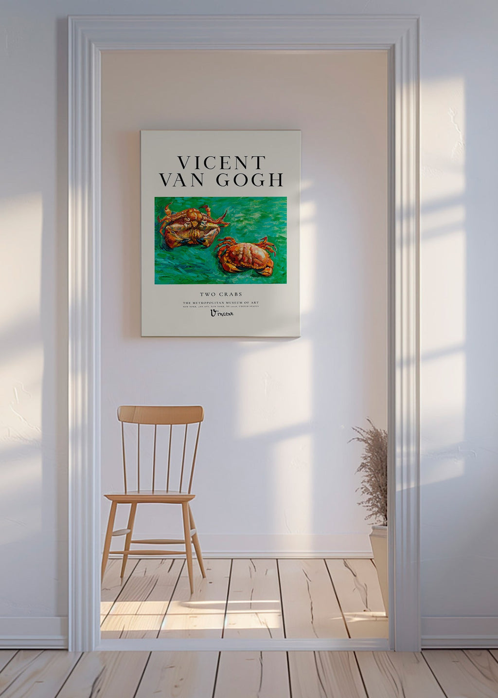Two Crabs di Van Gogh — Granchi su sfondo verde