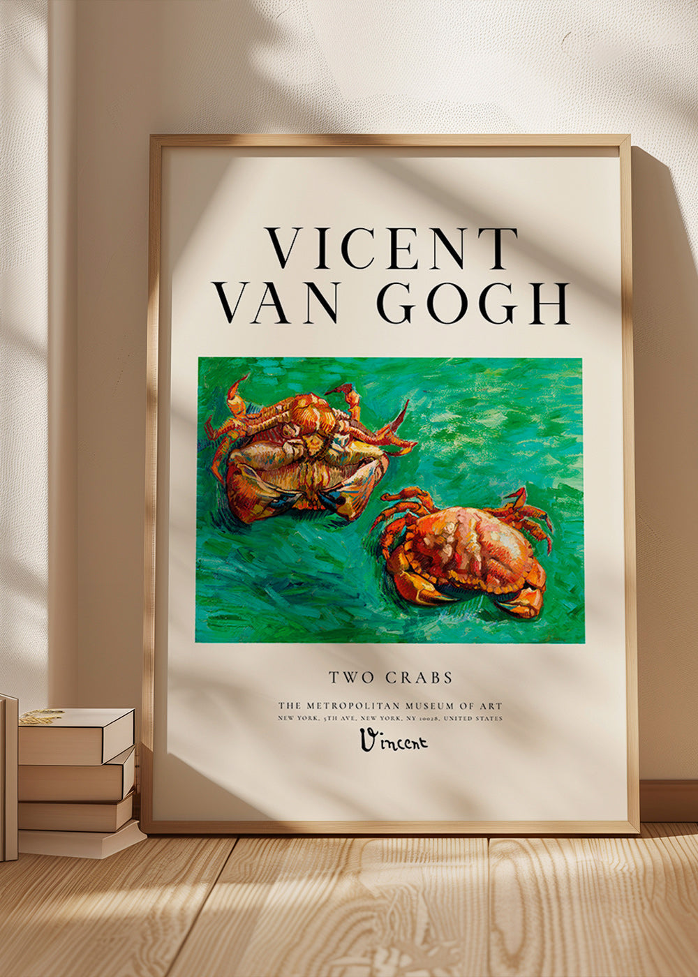 Two Crabs di Van Gogh — Granchi su sfondo verde
