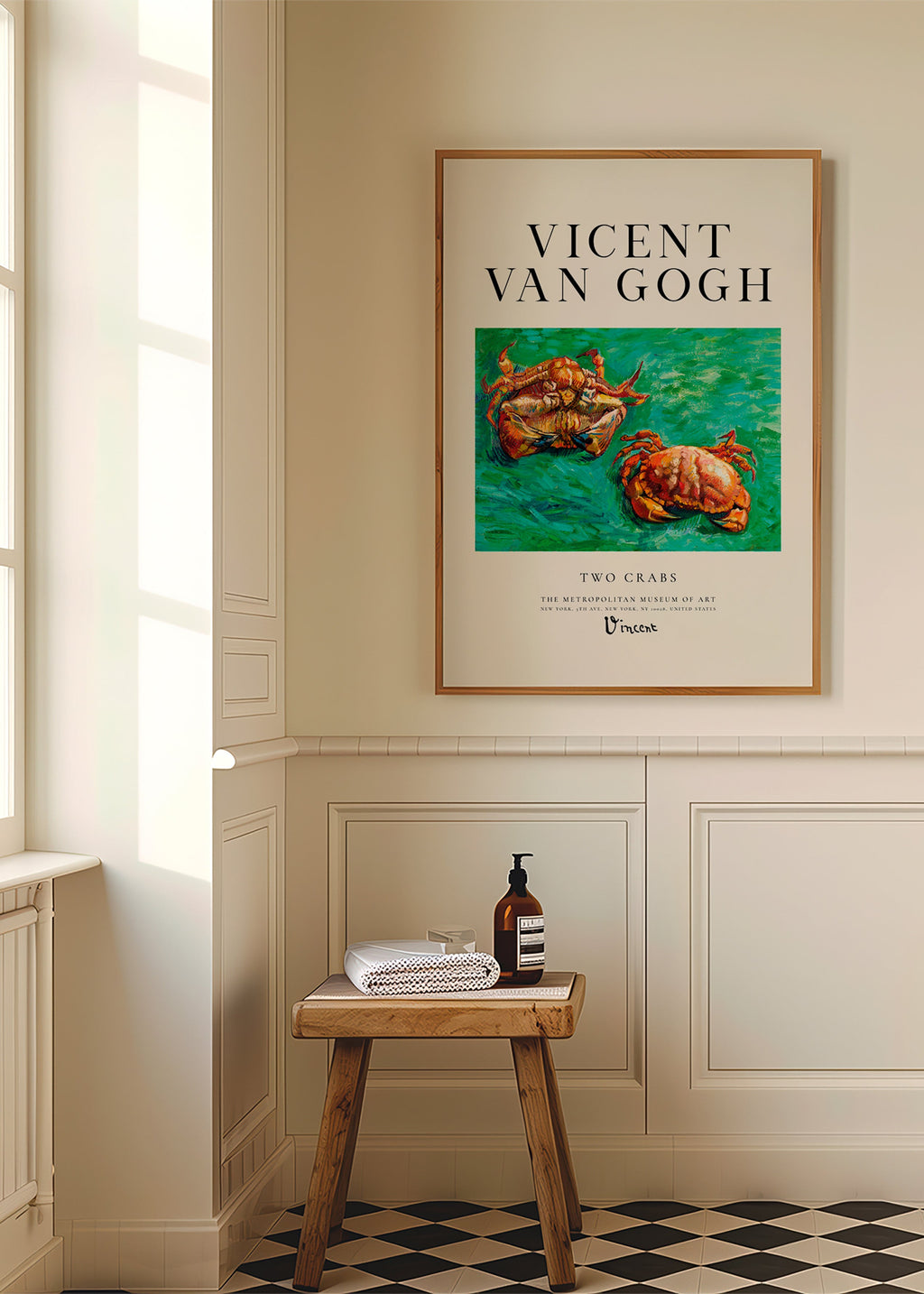 Two Crabs di Van Gogh — Granchi su sfondo verde