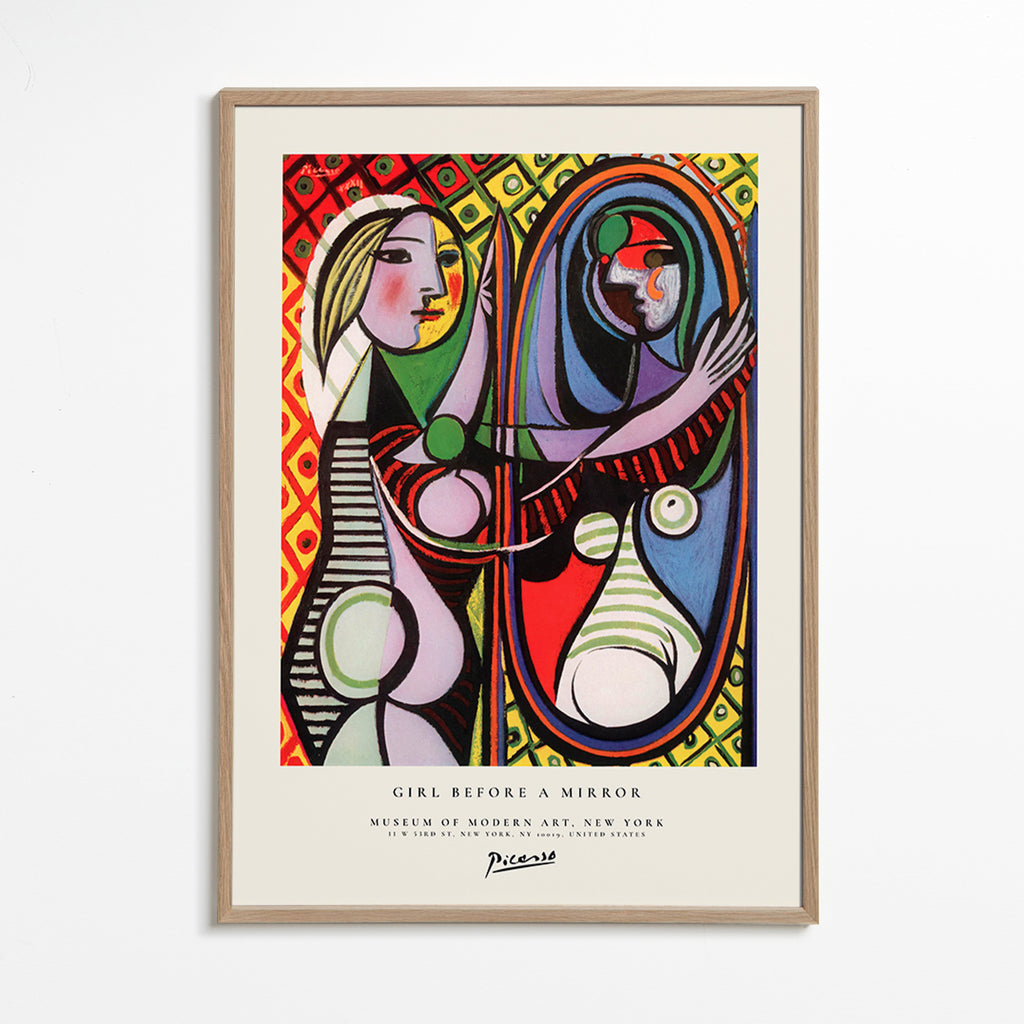Quadro astratto con figura e specchio