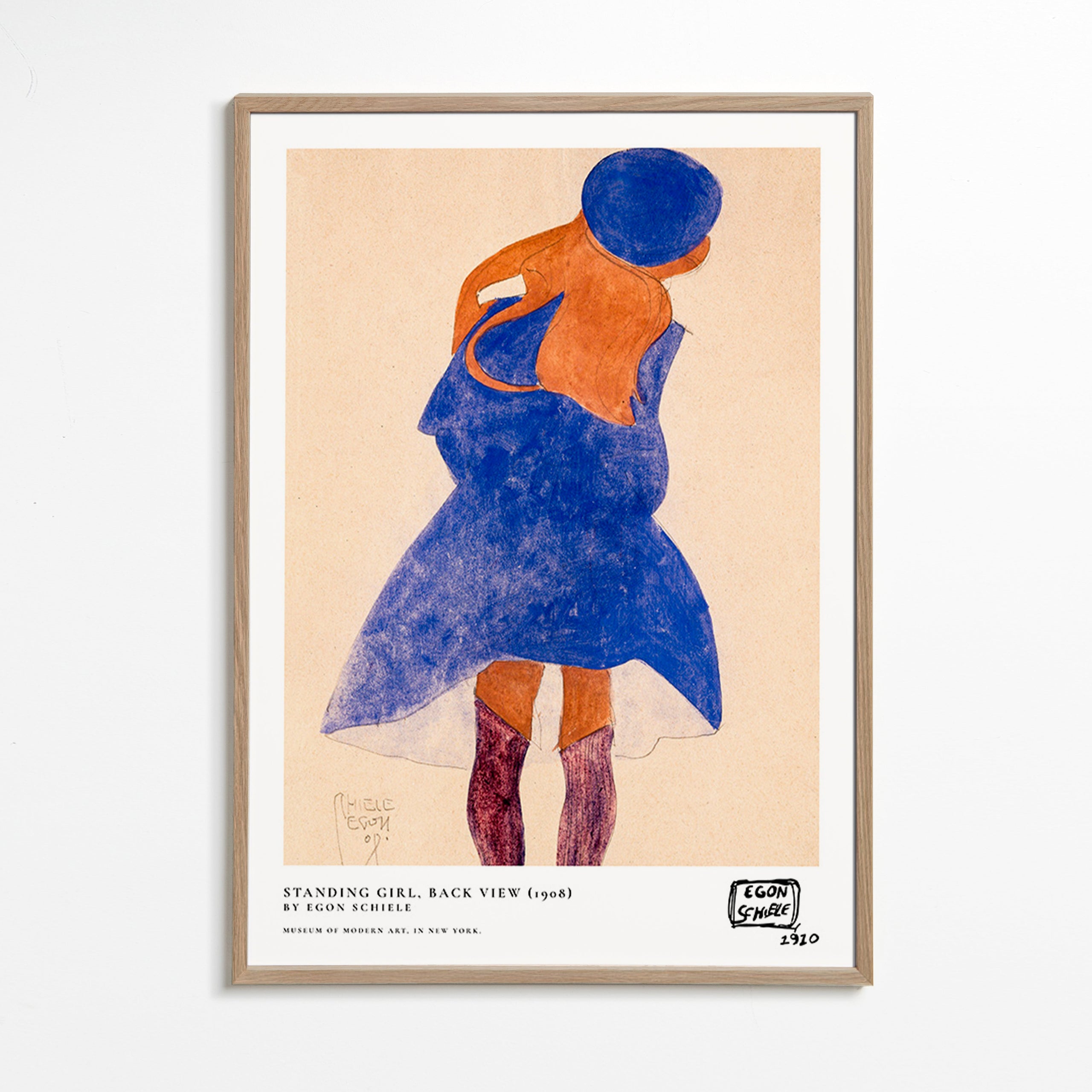 Illustrazione: figura femminile di spalle in blu