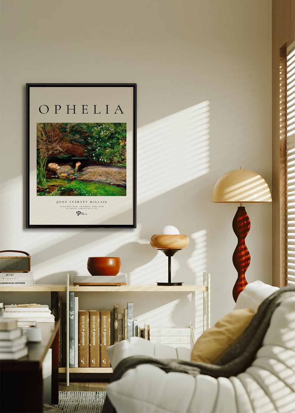 Stampa botanica Ophelia in riva