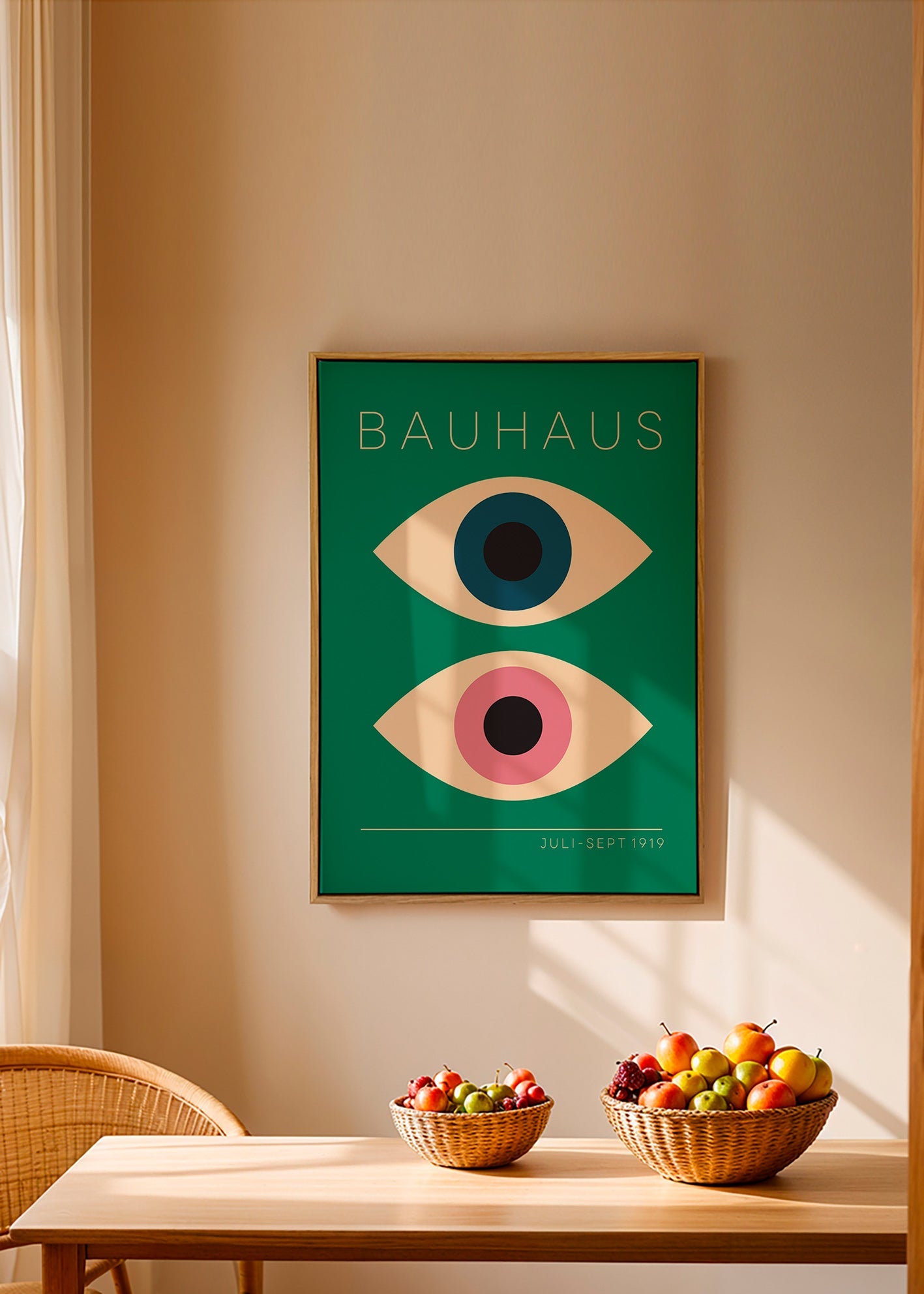 Quadro geometrico Bauhaus occhi gemelli