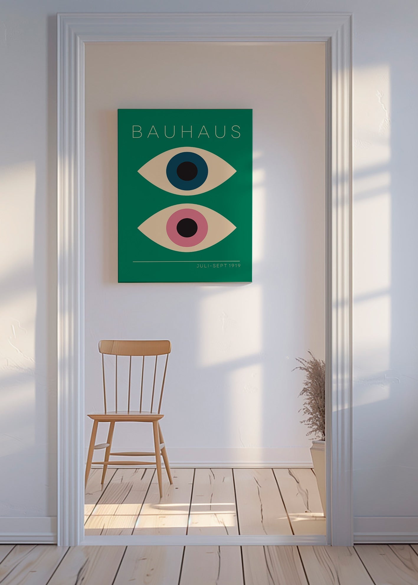 Quadro geometrico Bauhaus occhi gemelli