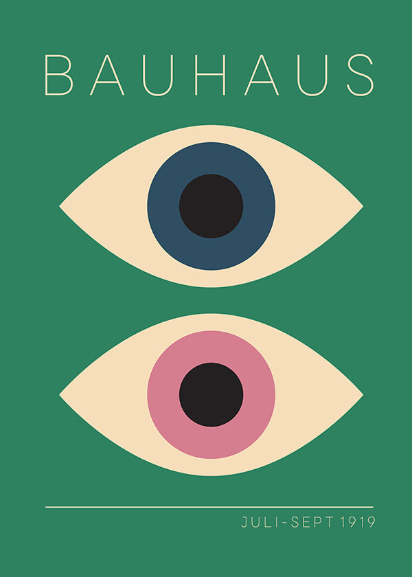 Quadro geometrico Bauhaus occhi gemelli