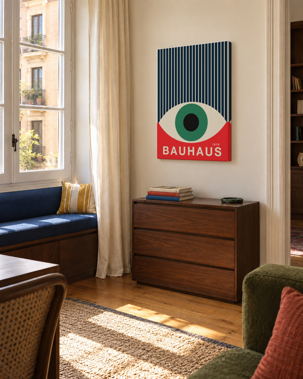 Bauhaur The Green Eye - Unframed canvas in an interior