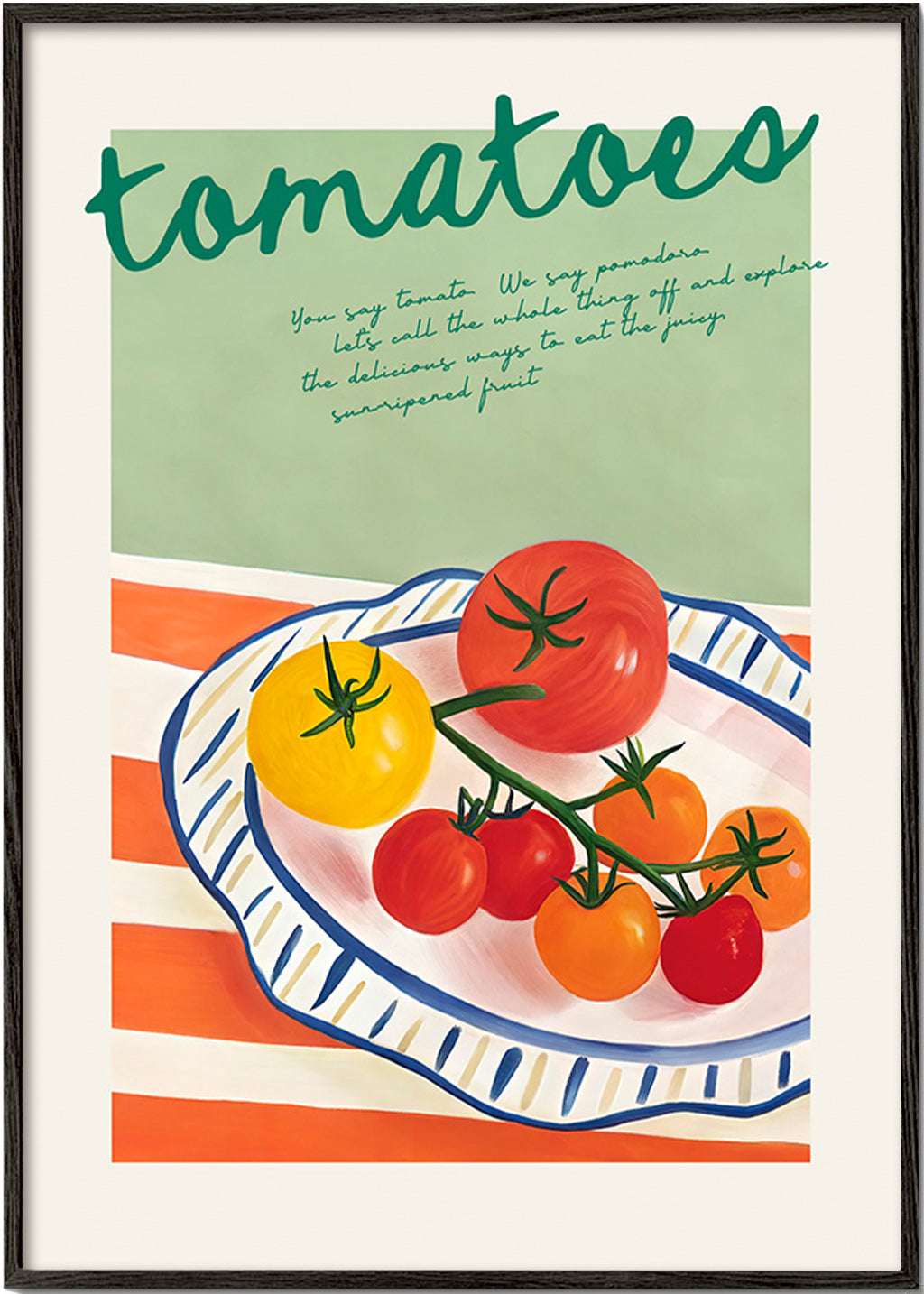 Arte da cucina con pomodori illustrati