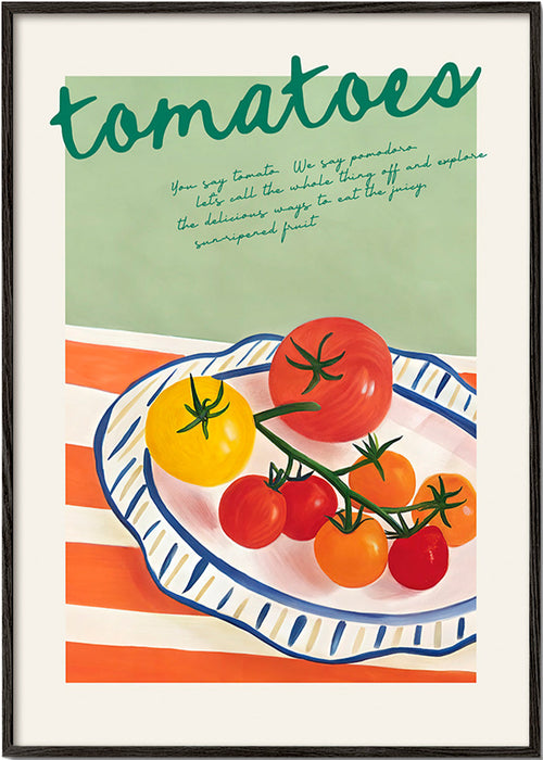 Arte da cucina con pomodori illustrati