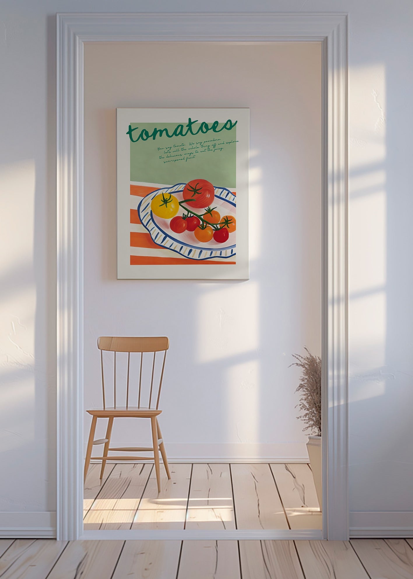 Arte da cucina con pomodori illustrati