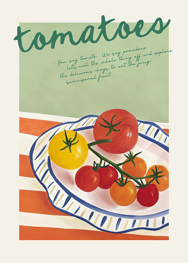 Arte da cucina con pomodori illustrati