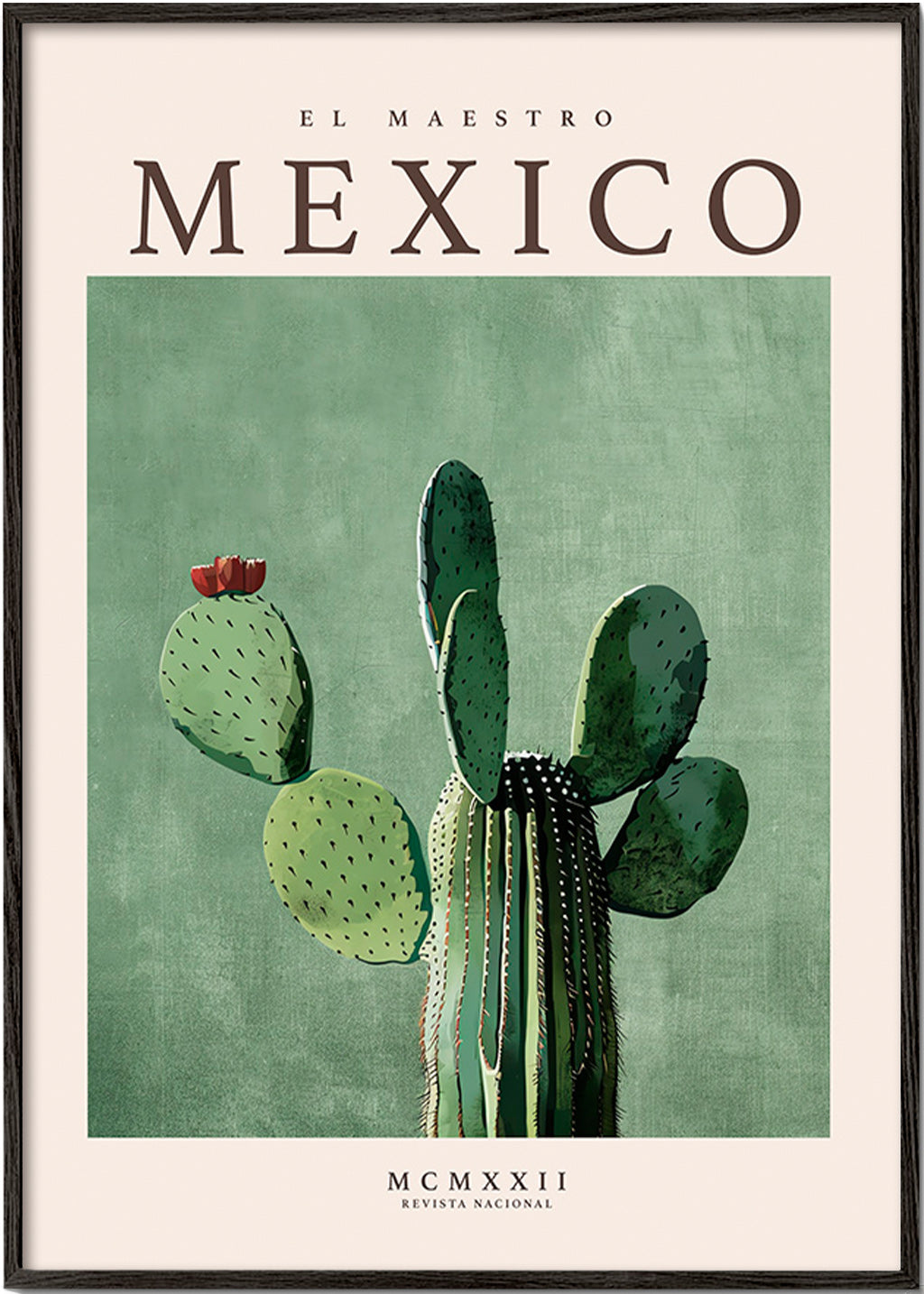 Stampa botanica Messico con cactus