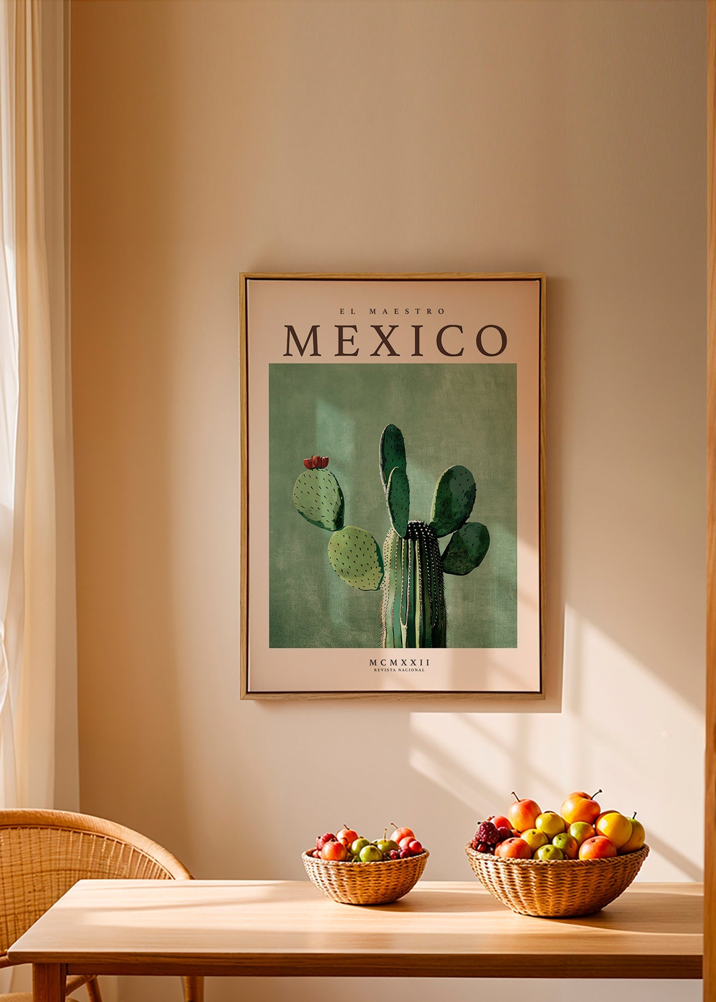 Stampa botanica Messico con cactus