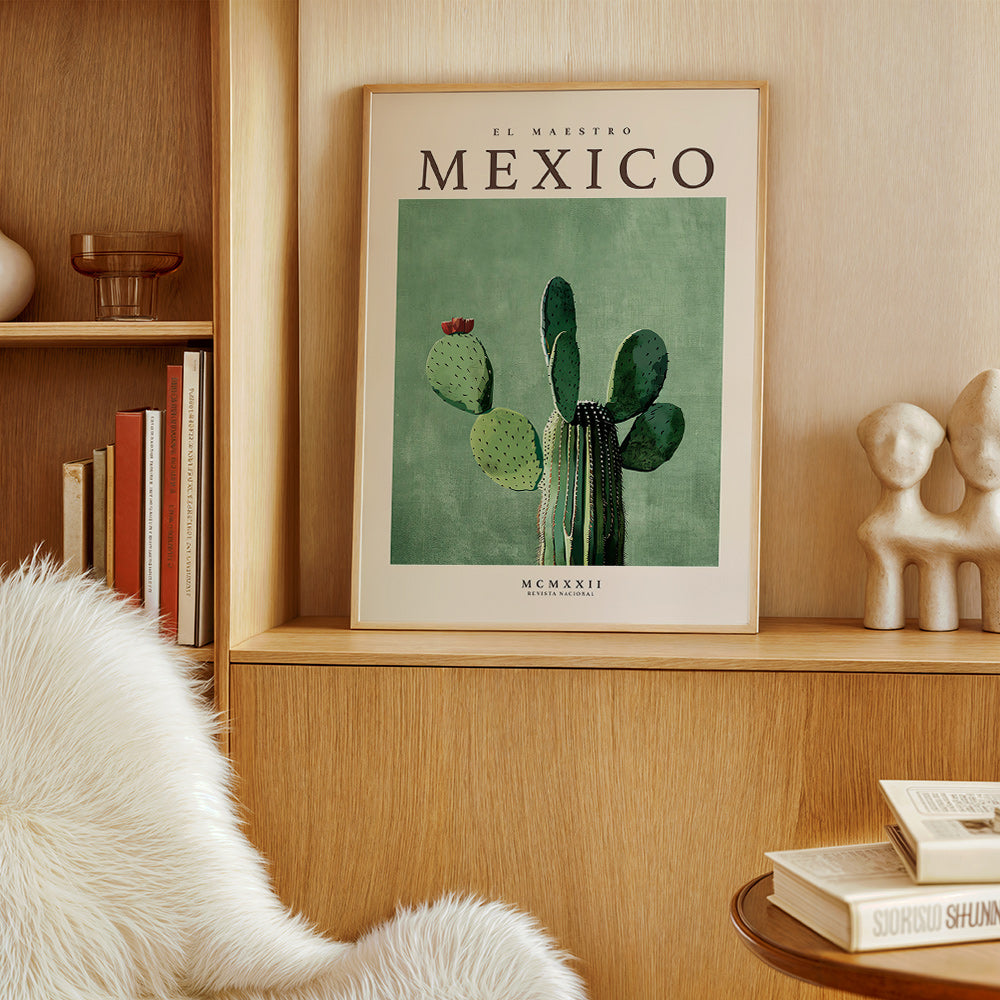 Stampa botanica Messico con cactus