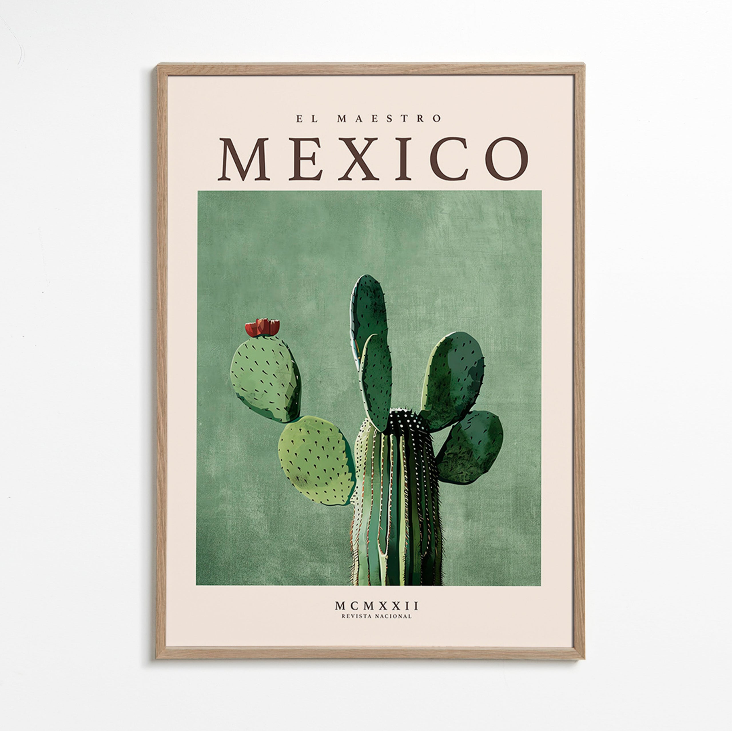 Stampa botanica Messico con cactus