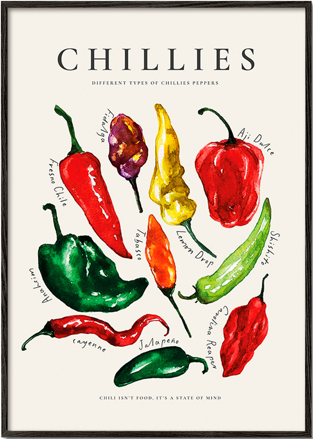 Arte da cucina Chillies ad acquerello