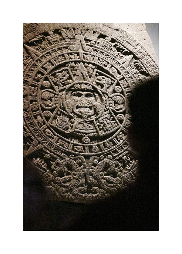 Fotografia del calendario azteco in pietra