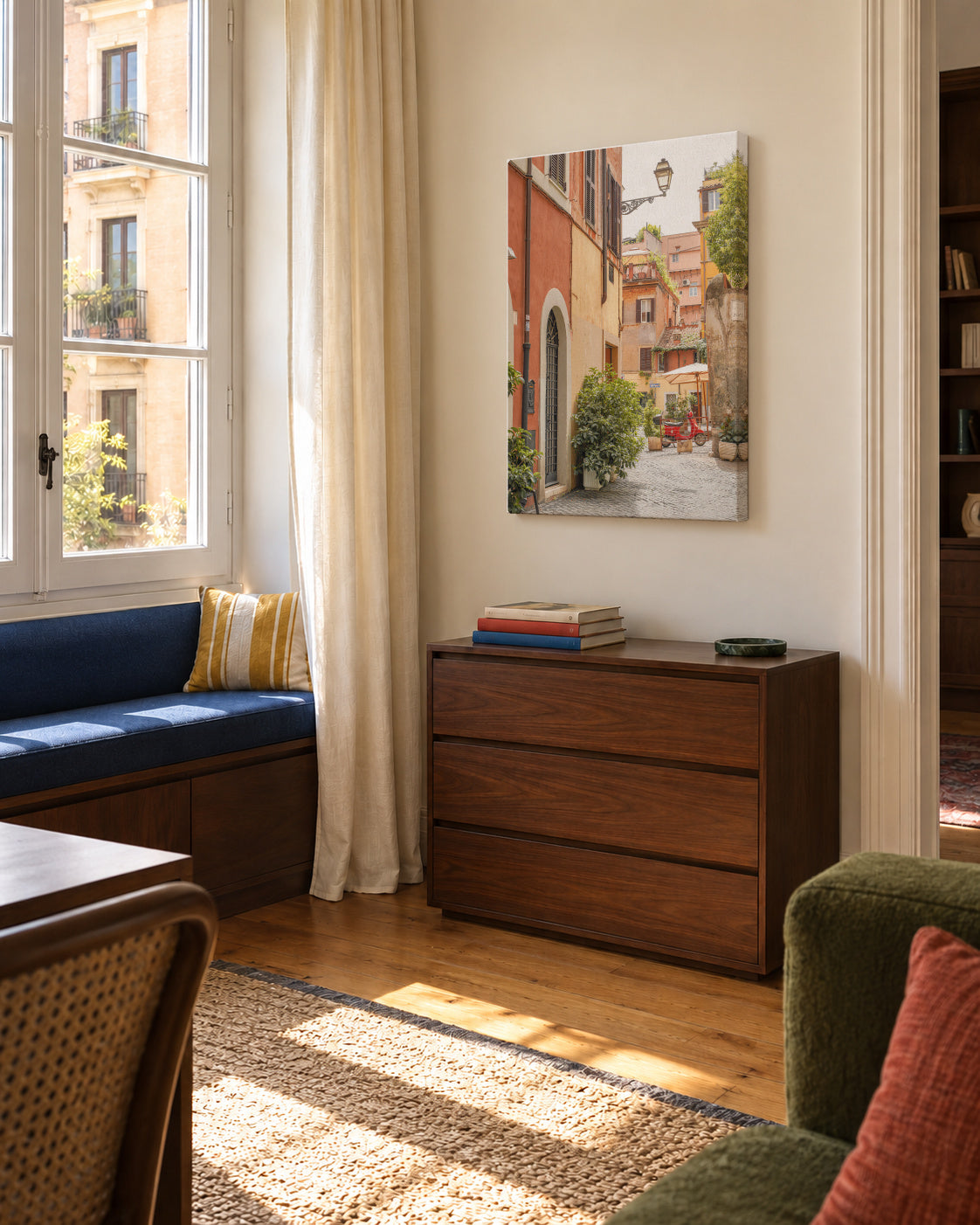 Trastevere - Unframed canvas in an interior