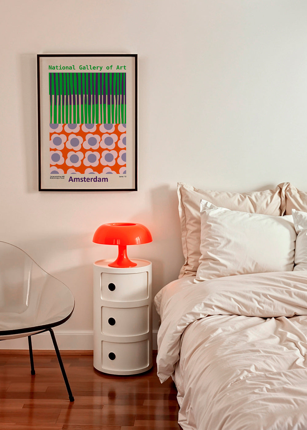 Cuadro de ciudades Amsterdam con patrón floral gráfico – Product2