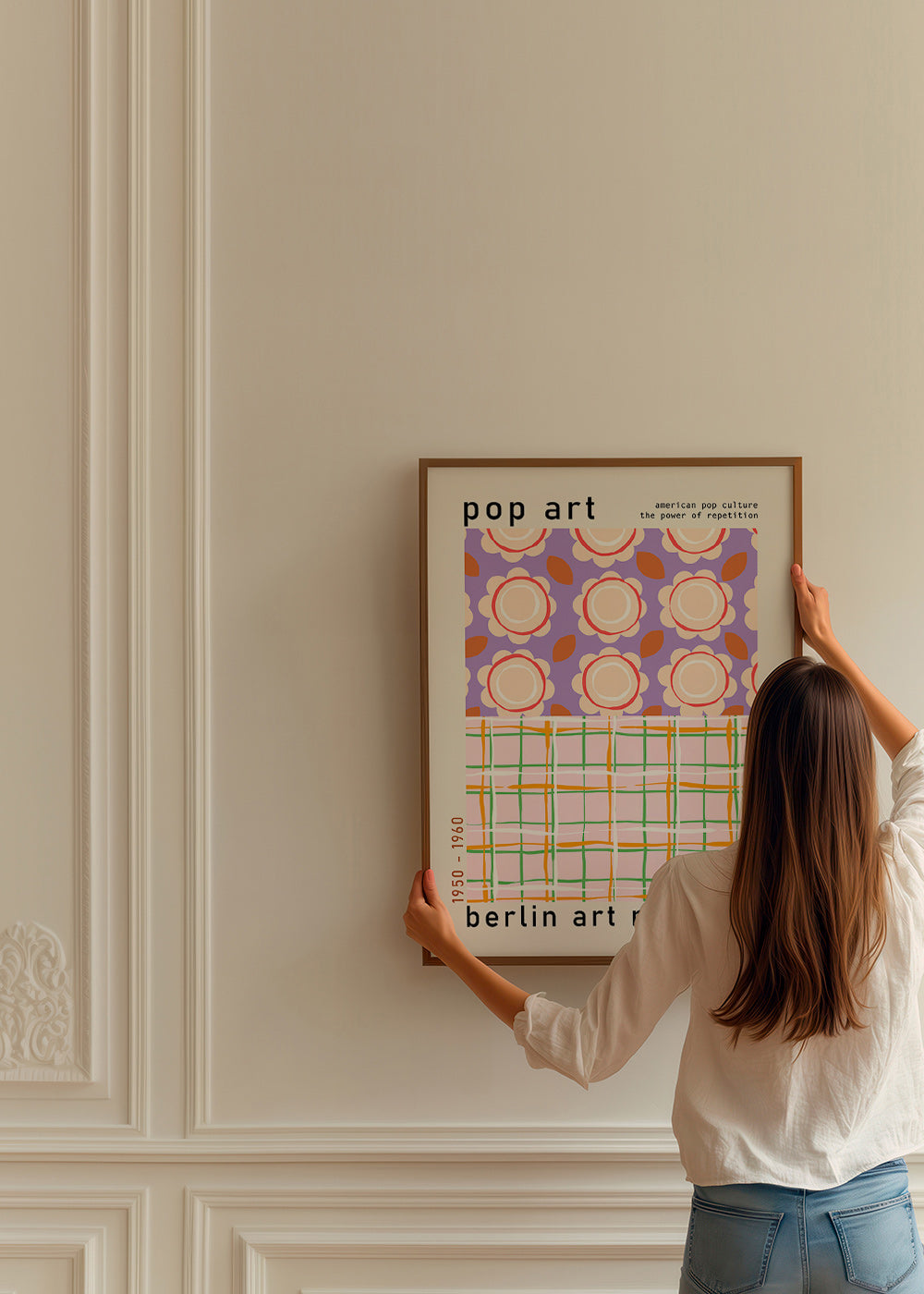 Ilustración pop art floral con retícula gráfica – Product2