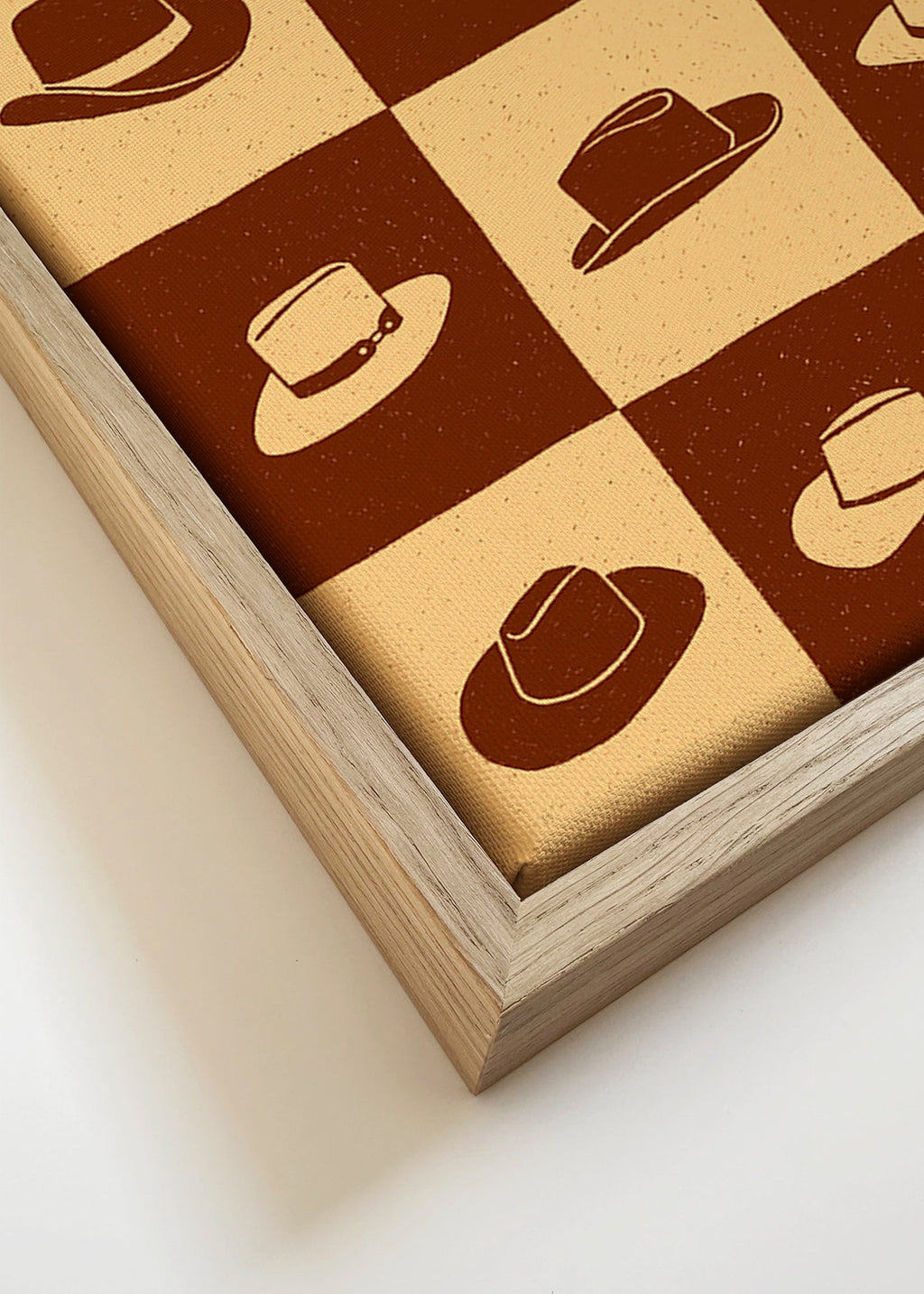 Ilustración de sombreros vaqueros en tablero – Canvas detail