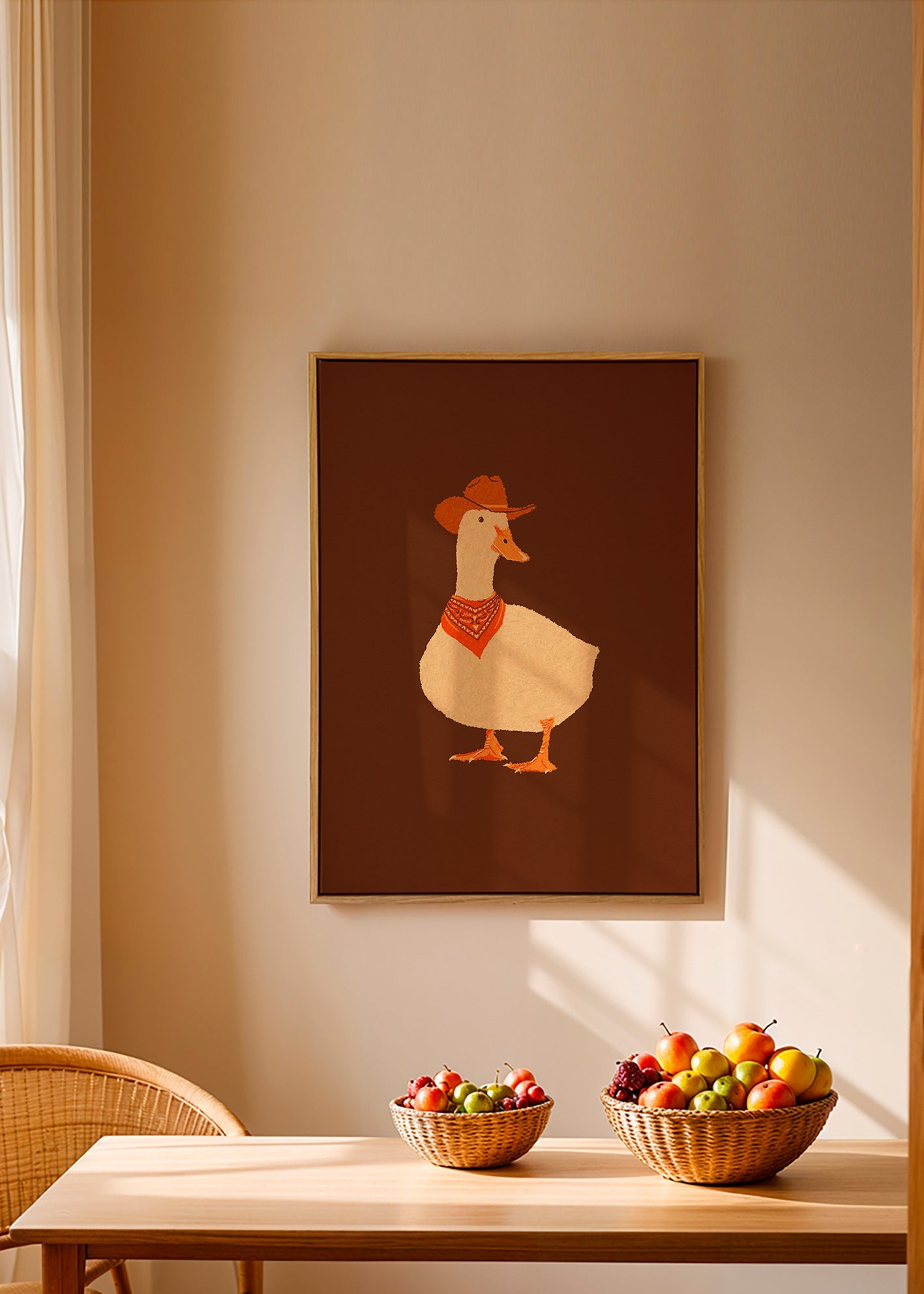 Cuadro pato vaquero ilustrado – Canvas2