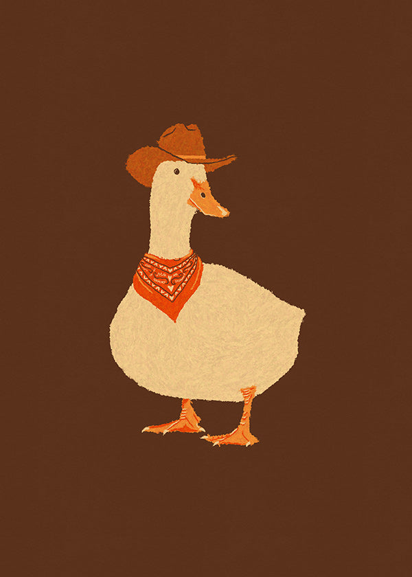 Cuadro pato vaquero ilustrado