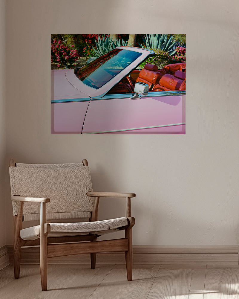 Cuadro vintage coche convertible rosa – Canvas