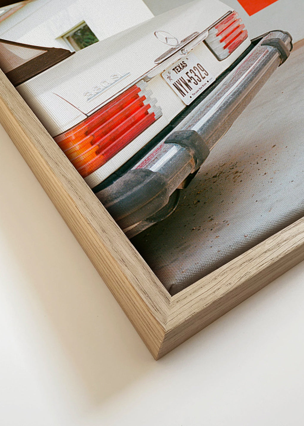 Fotografía de coche clásico y retrato mural – Canvas detail