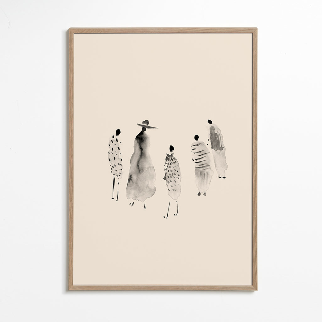 Ilustración de figuras en tinta minimalista – Oak Frame