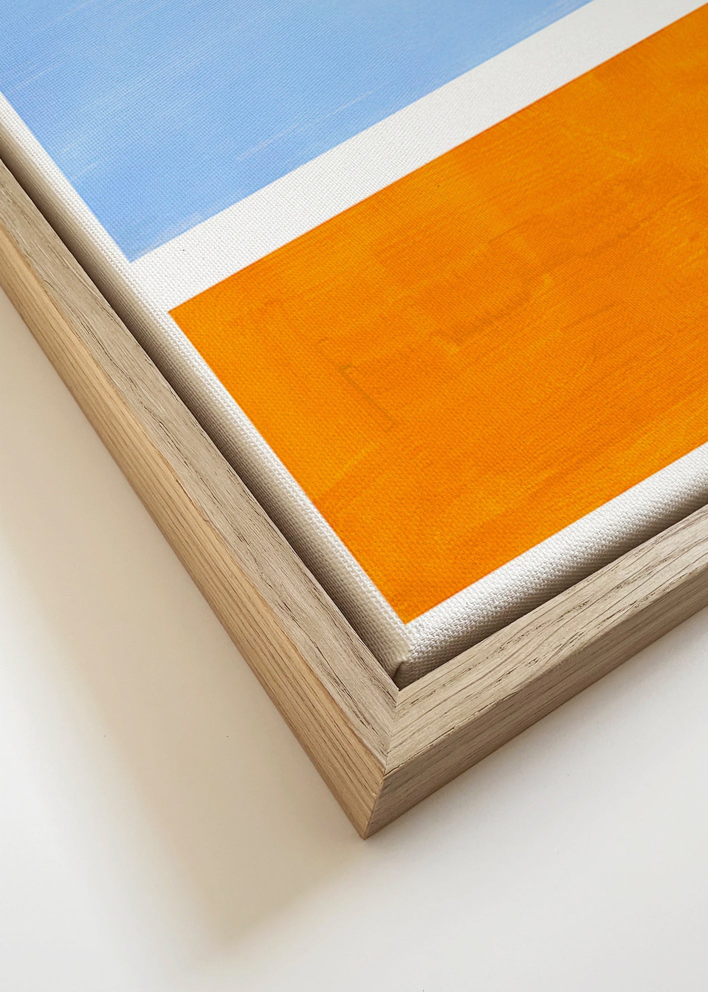 Cuadro abstracto con bloques de color – Canvas detail