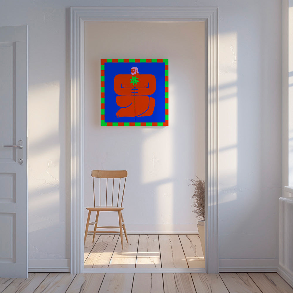 Ilustración de figura sosteniendo flor – Canvas