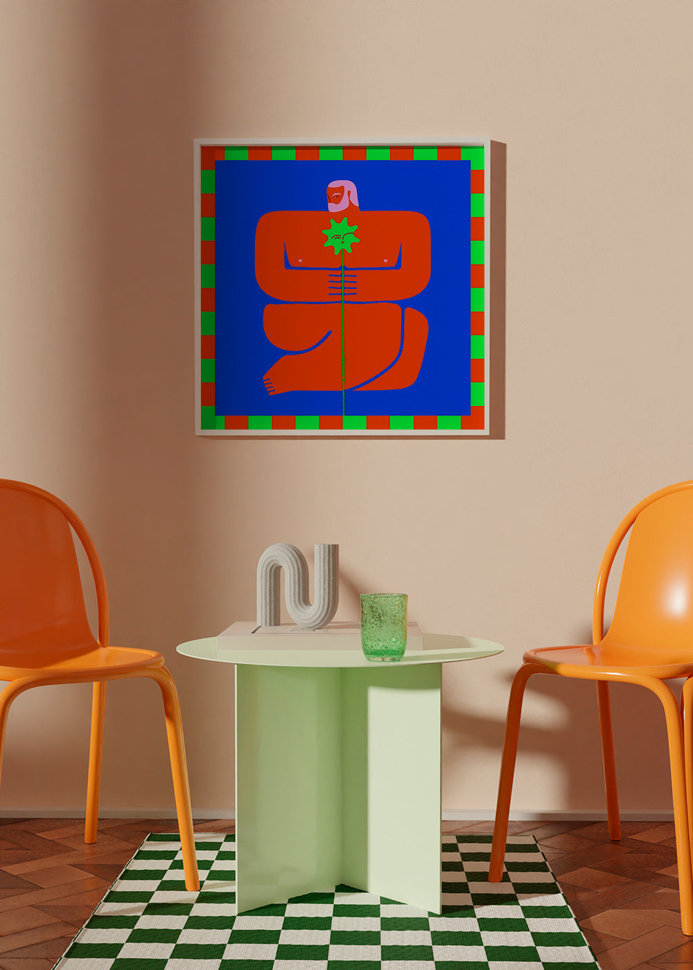 Ilustración de figura sosteniendo flor – Product2