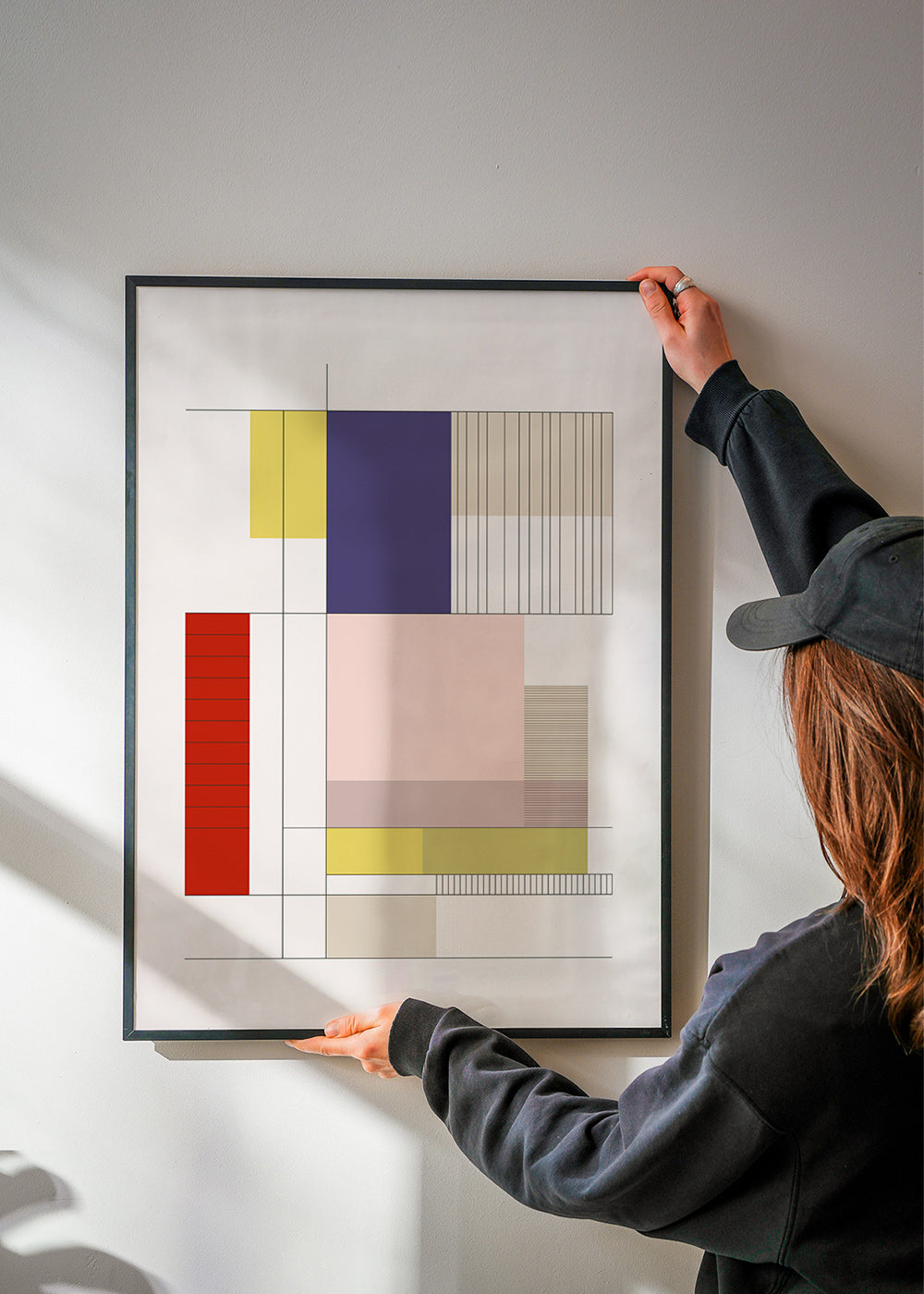 Cuadro geométrico con bloques y líneas – Product1