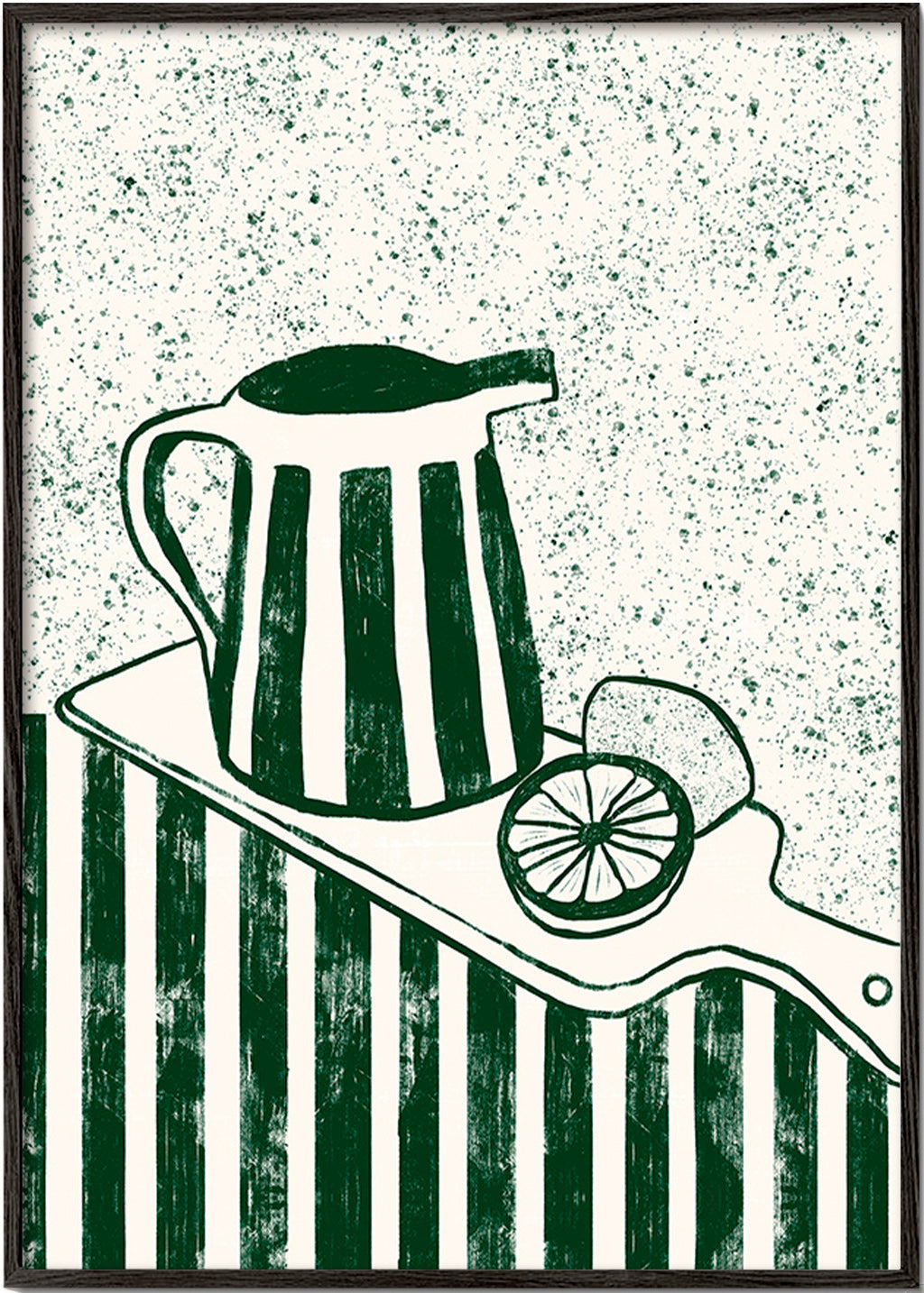 Cuadro de cocina con jarra y limón – Black Frame