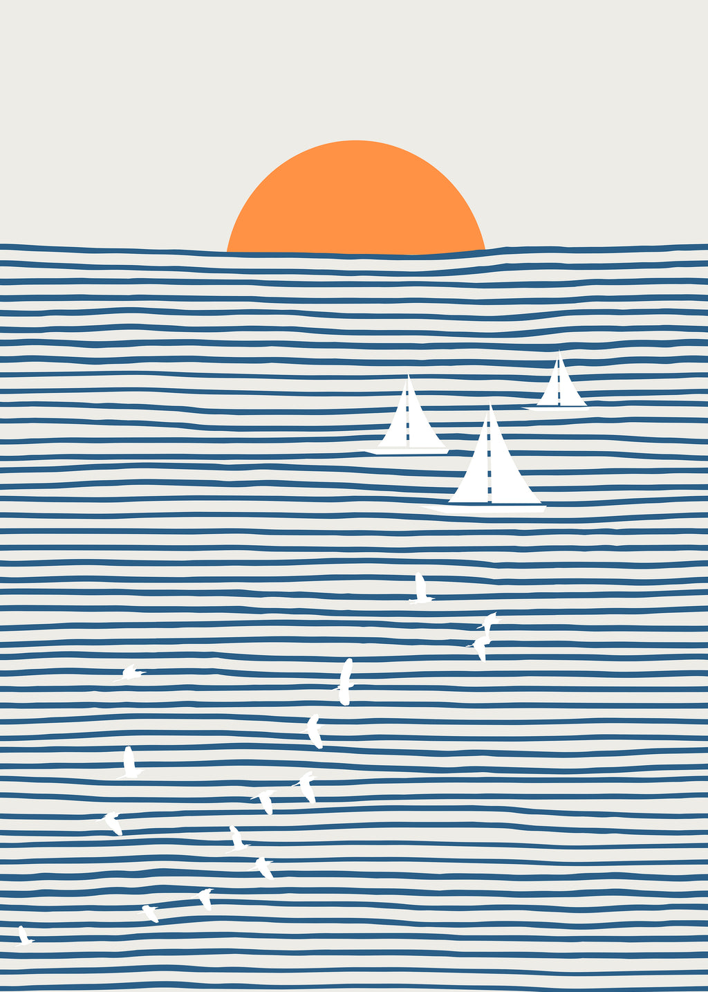 Three White Sails - Unframed art print