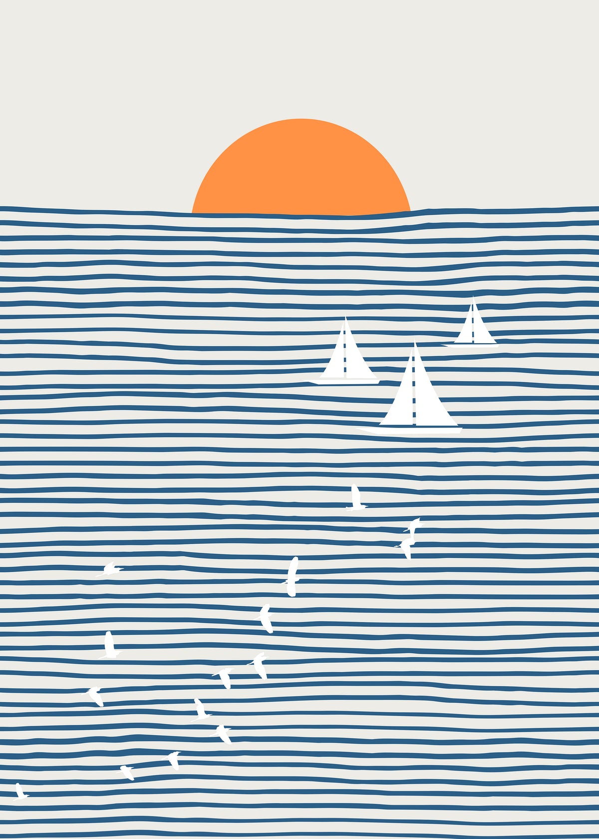 Three White Sails - Unframed art print